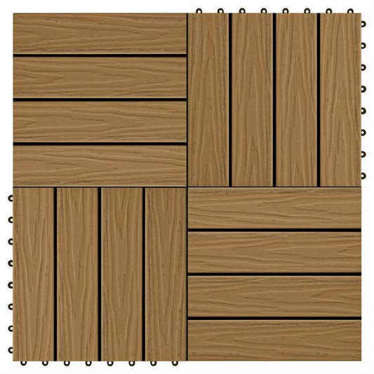 Piastrelle Decking 11pz Goffrature WPC 30x30 cm 1 mq Color Teak