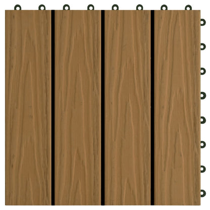 Piastrelle Decking 11pz Goffrature WPC 30x30 cm 1 mq Color Teak - homemem39