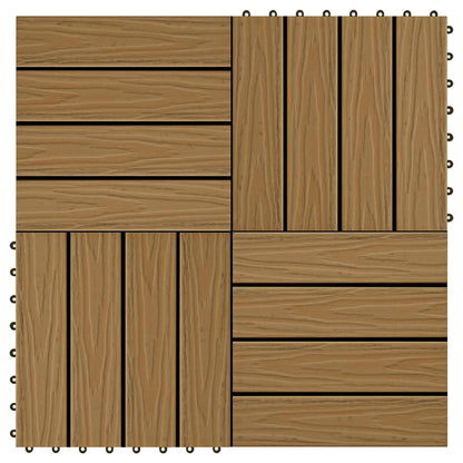 Piastrella per Decking 11 pcs Teak riciclato 30 x 30 cm WPC