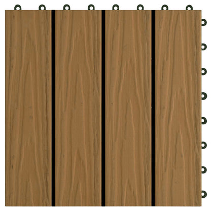 Piastrella per Decking 11 pcs Teak riciclato 30 x 30 cm WPC