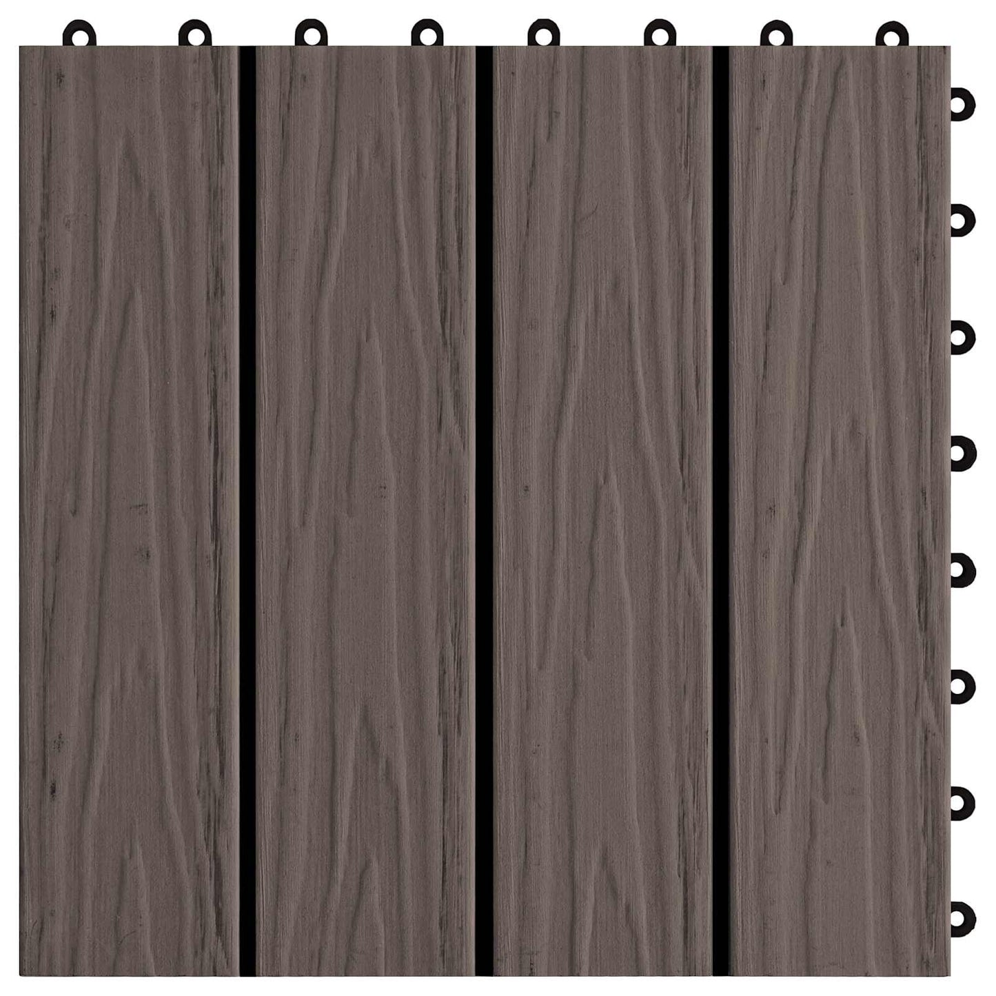 Piastrella per Decking 11 pcs Marrone Scuro 30 x 30 cm WPC