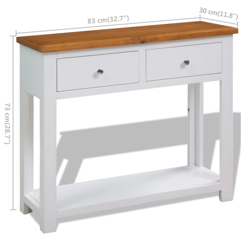 Tavolo Consolle 83x30x73 cm in Massello di Rovere | homemem39