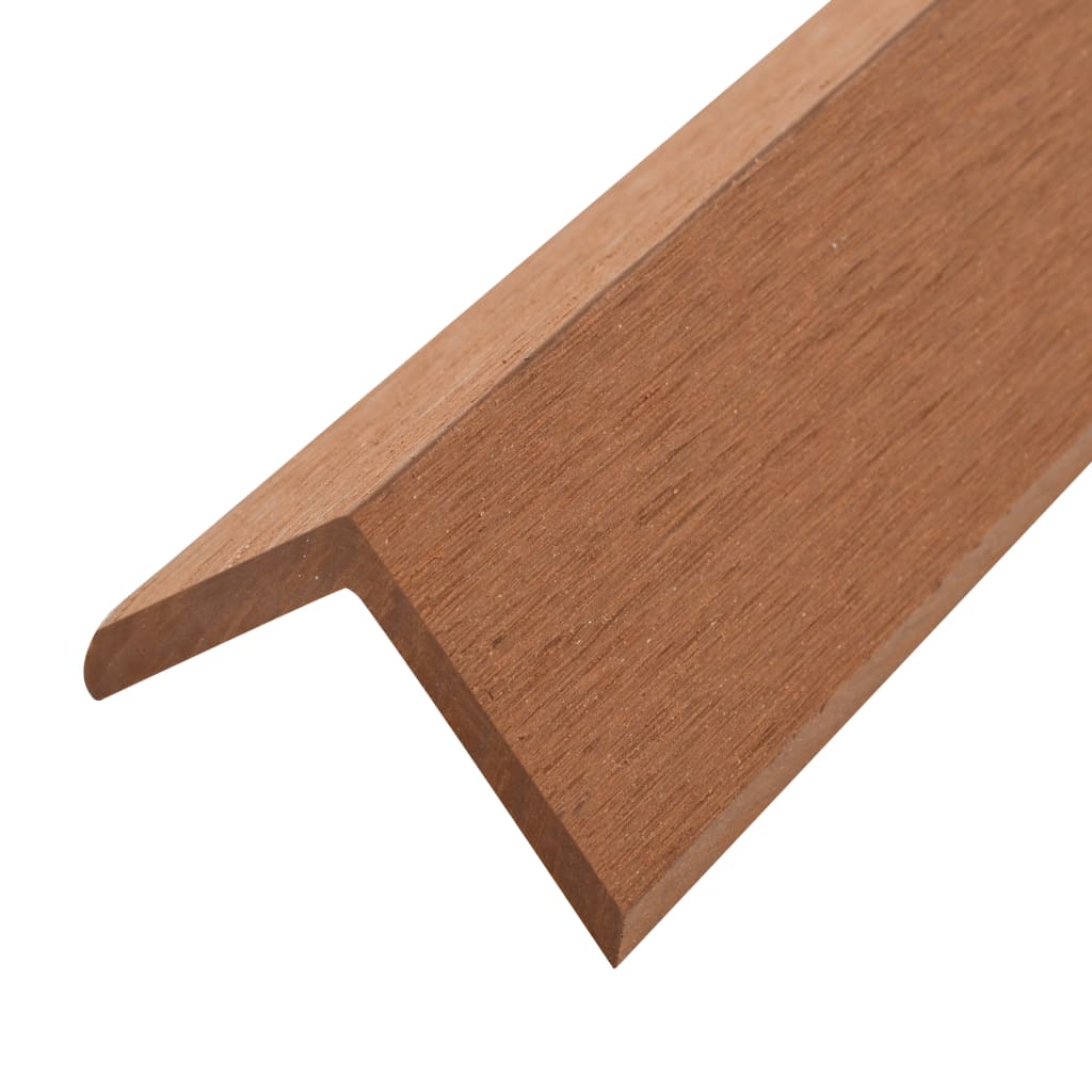 Profili Angolari per Bordi 5pz in WPC 170cm Marrone Chiaro - homemem39