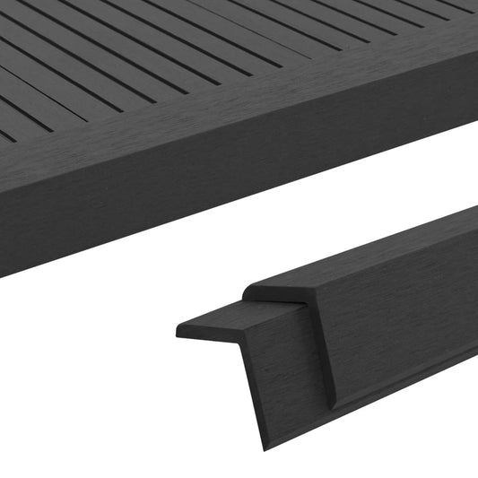 Profili Angolari per Bordi 5pz in WPC 170 cm Nero - homemem39