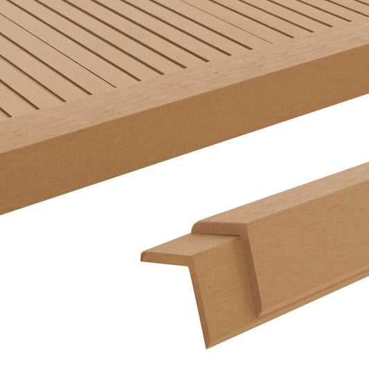 Profili Angolari per Bordi 5 pz in WPC 170 cm Color Teak - homemem39