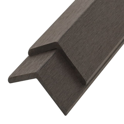 Profili Angolari per Bordi 5 pz in WPC 170 cm Marrone Scuro - homemem39
