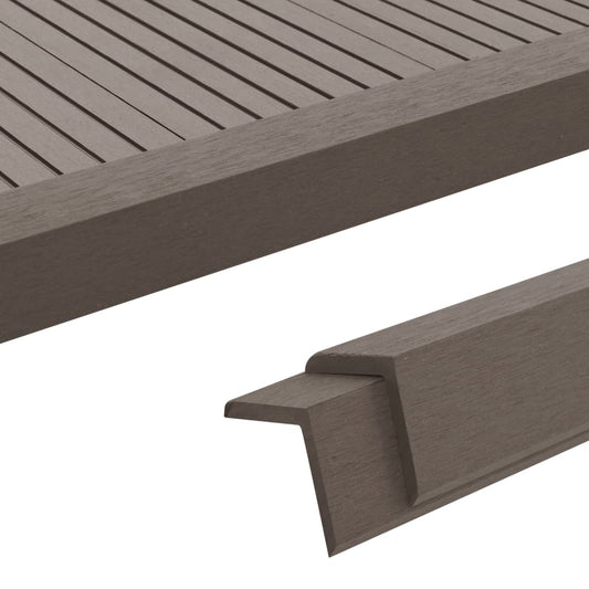 Profili Angolari per Bordi 5 pz in WPC 170 cm Marrone Scuro - homemem39