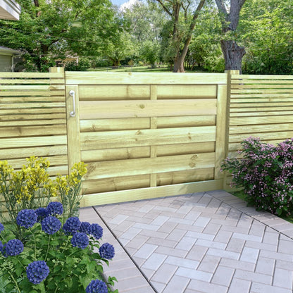 Cancello da Giardino in Legno di Pino Impregnato 100x75cm Verde | homemem39