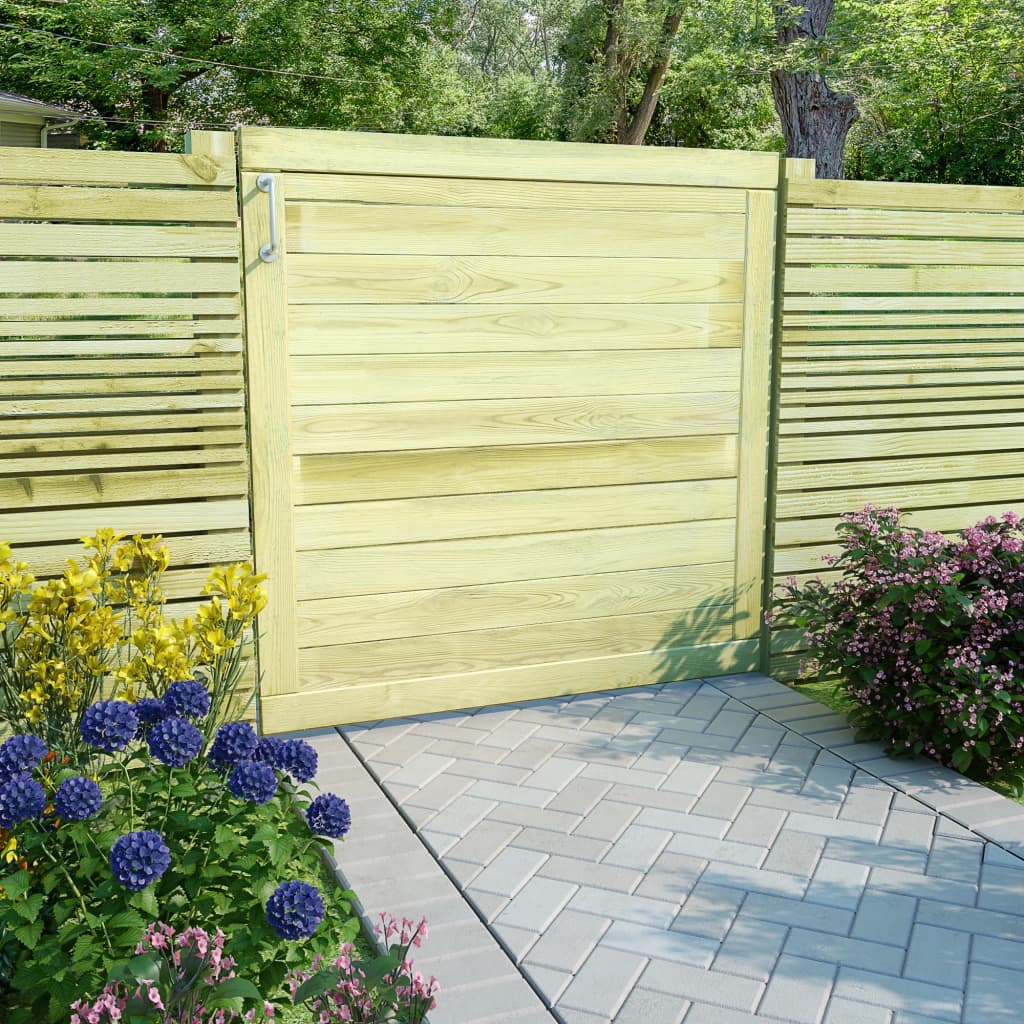 Cancello da Giardino in Legno di Pino Impregnato 100x100 cm | homemem39