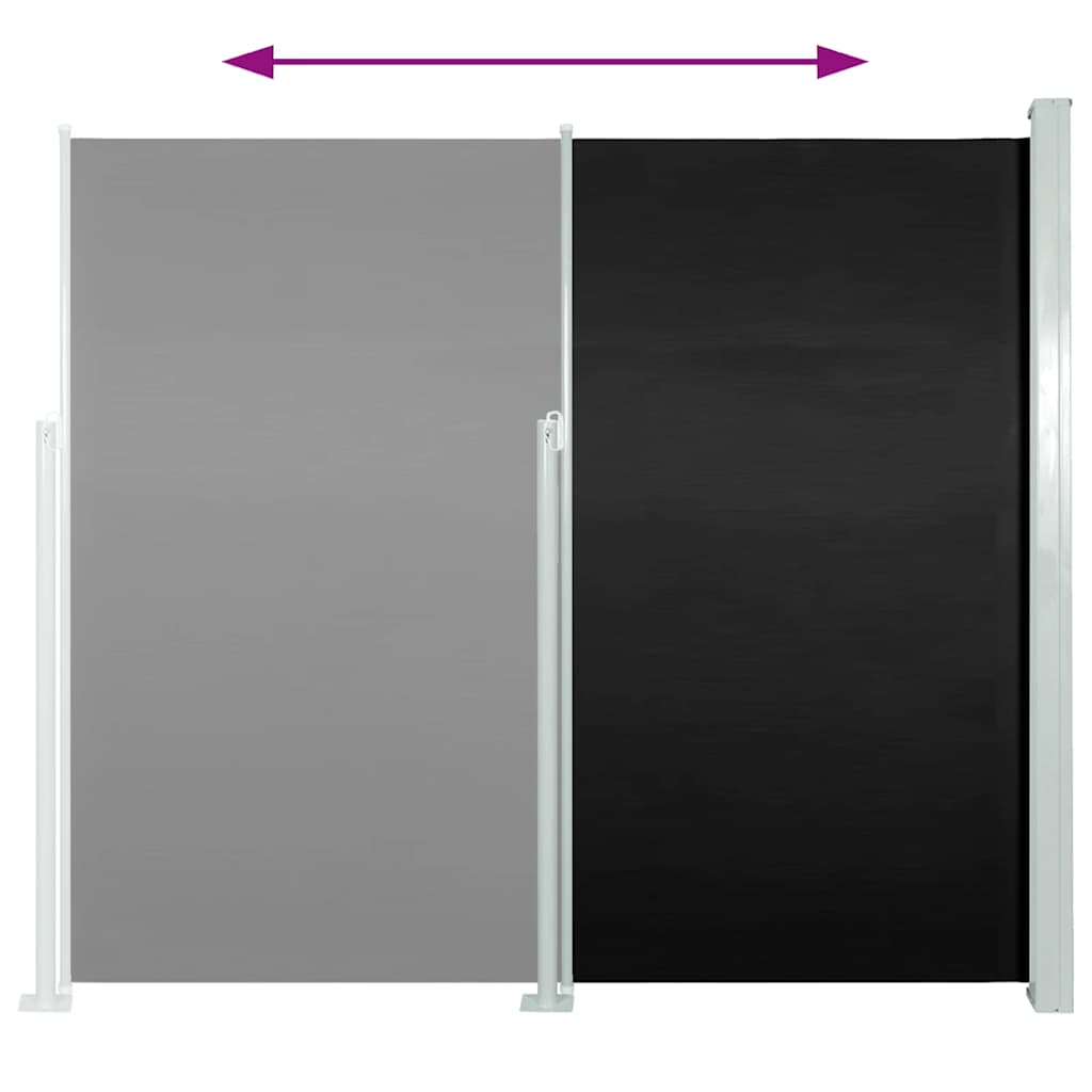 Tenda da Sole Laterale Retrattile 140 x 300 cm Nera - homemem39