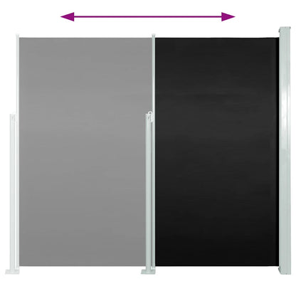Tenda da Sole Laterale Retrattile 140 x 300 cm Nera - homemem39