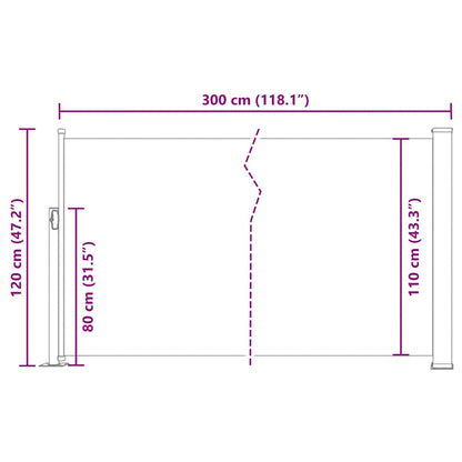Tenda da Sole Laterale Retrattile 120 x 300 cm Blu - homemem39