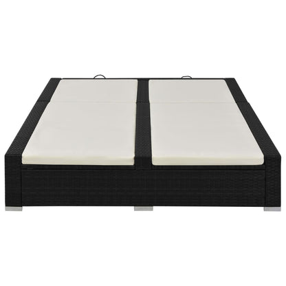 Lettino Prendisole Doppio in Polyrattan Nero - homemem39