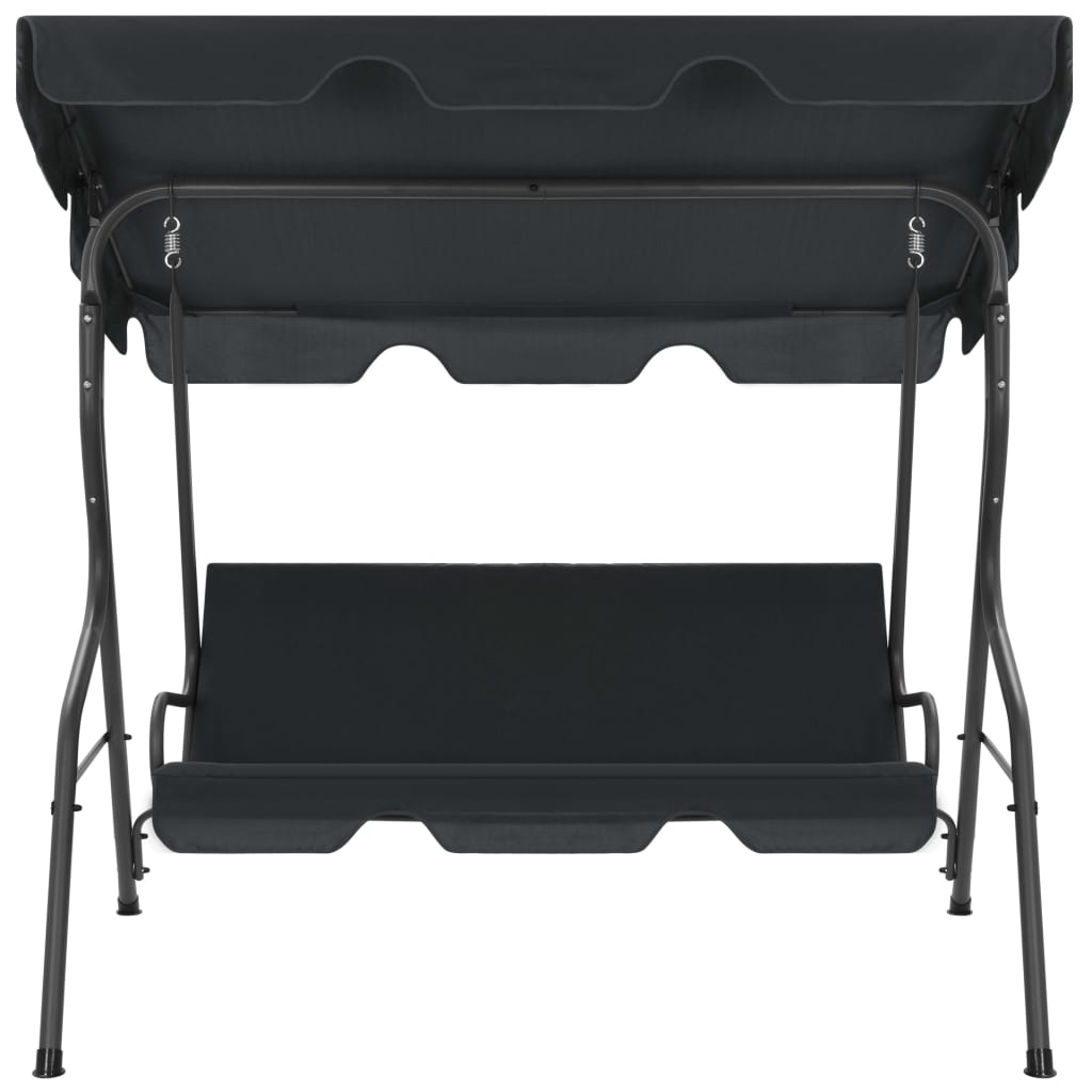 Panchina a Dondolo da Giardino Antracite 170x110x153 cm - homemem39