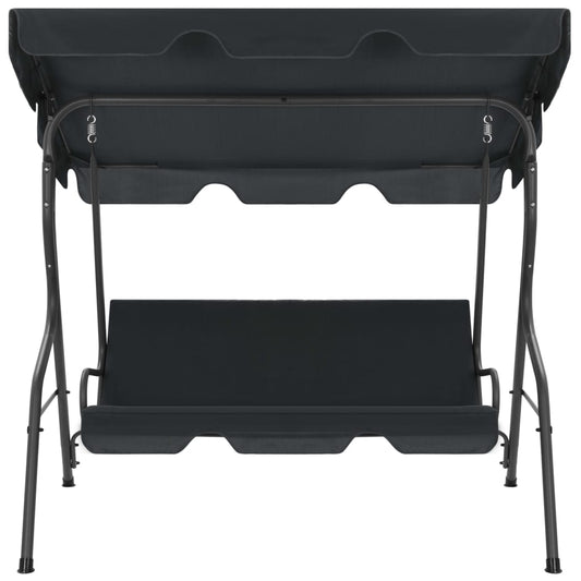 Panchina a Dondolo da Giardino Antracite 170x110x153 cm - homemem39