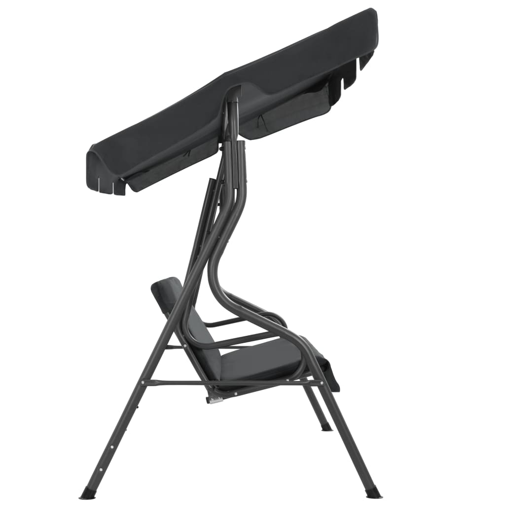 Panchina a Dondolo da Giardino Antracite 170x110x153 cm | homemem39