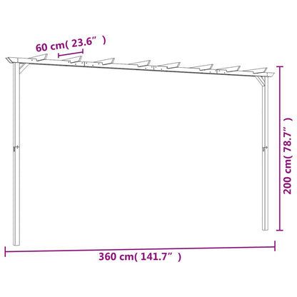 Pergola da Giardino Legno di Pino Impregnato 360x200x60 cm