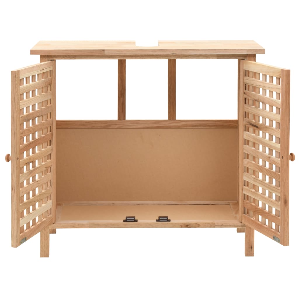 Mobile Sottolavabo in Legno Massello di Noce 66x29x61 cm | homemem39