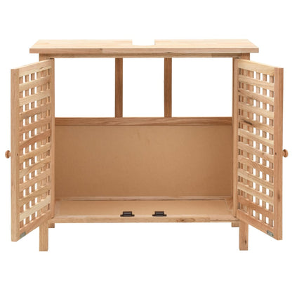 Mobile Sottolavabo in Legno Massello di Noce 66x29x61 cm | homemem39