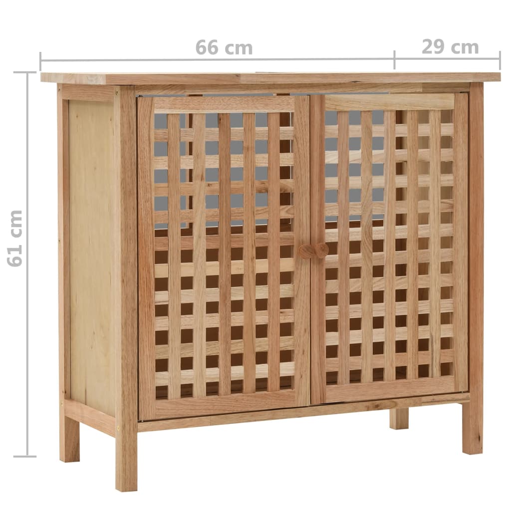 Mobile Sottolavabo in Legno Massello di Noce 66x29x61 cm | homemem39