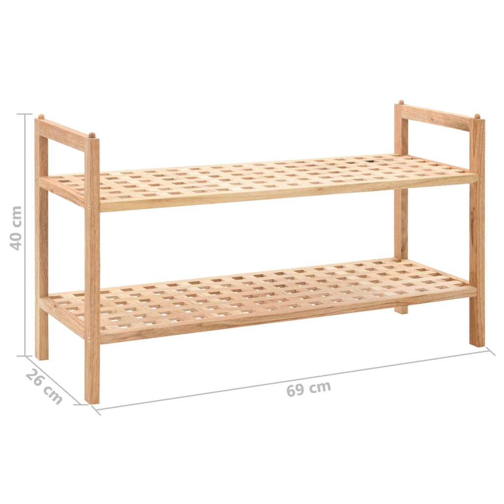 Scarpiera in Legno Massello di Noce 69x26x40 cm - homemem39