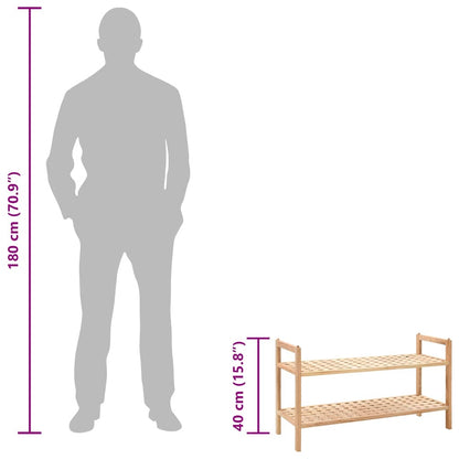 Schuhregal aus massivem Walnussholz 69x26x40 cm