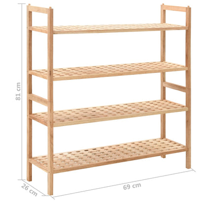 Scarpiera in Legno Massello di Noce 69x26x81 cm - homemem39