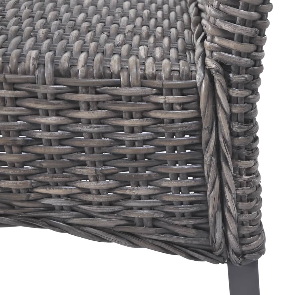 Sedie da Pranzo 4 pz Marroni in Rattan Kubu e Legno di Mango | homemem39