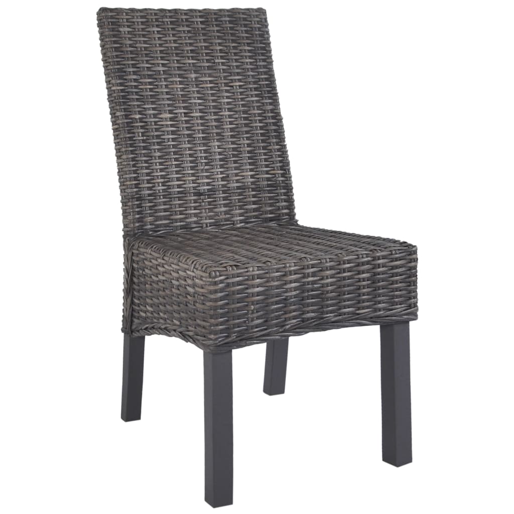 Sedie da Pranzo 6 pz Marroni in Rattan Kubu e Legno di Mango | homemem39