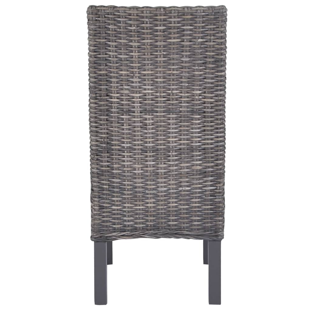 Sedie da Pranzo 6 pz Marroni in Rattan Kubu e Legno di Mango | homemem39