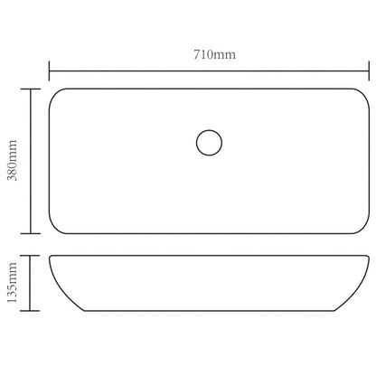 Lavello Bagno con Miscelatore in Ceramica Rettangolare Bianco - homemem39