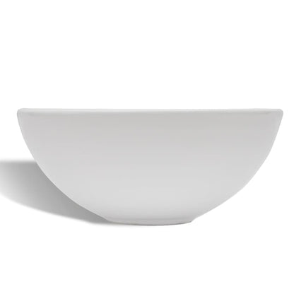 Lavello Bagno con Miscelatore in Ceramica Rotondo Bianco - homemem39