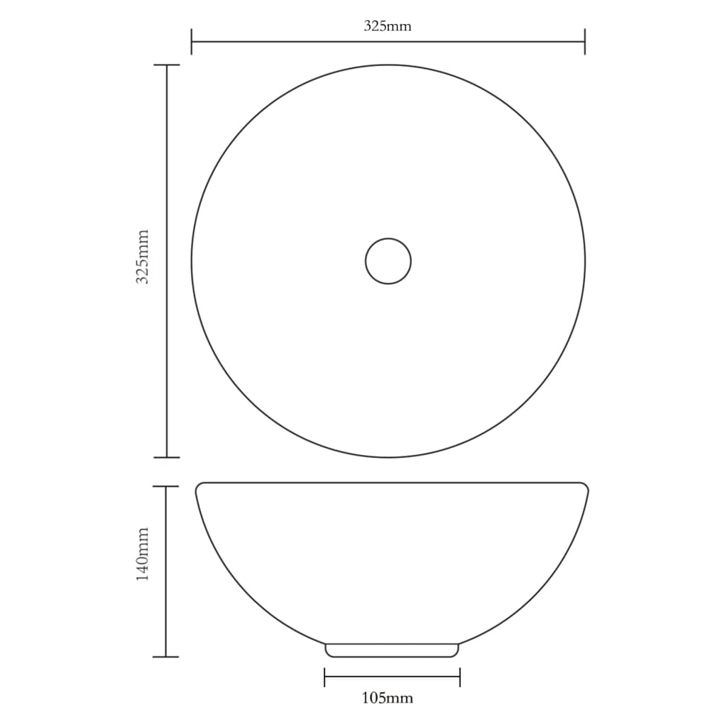 Lavello Bagno con Miscelatore in Ceramica Rotondo Bianco - homemem39