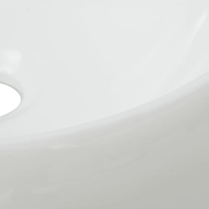 Lavello Bagno con Miscelatore in Ceramica Rotondo Bianco - homemem39