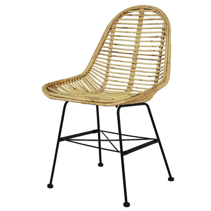 Sedie da Pranzo Set 6 pz in Rattan Naturale | homemem39