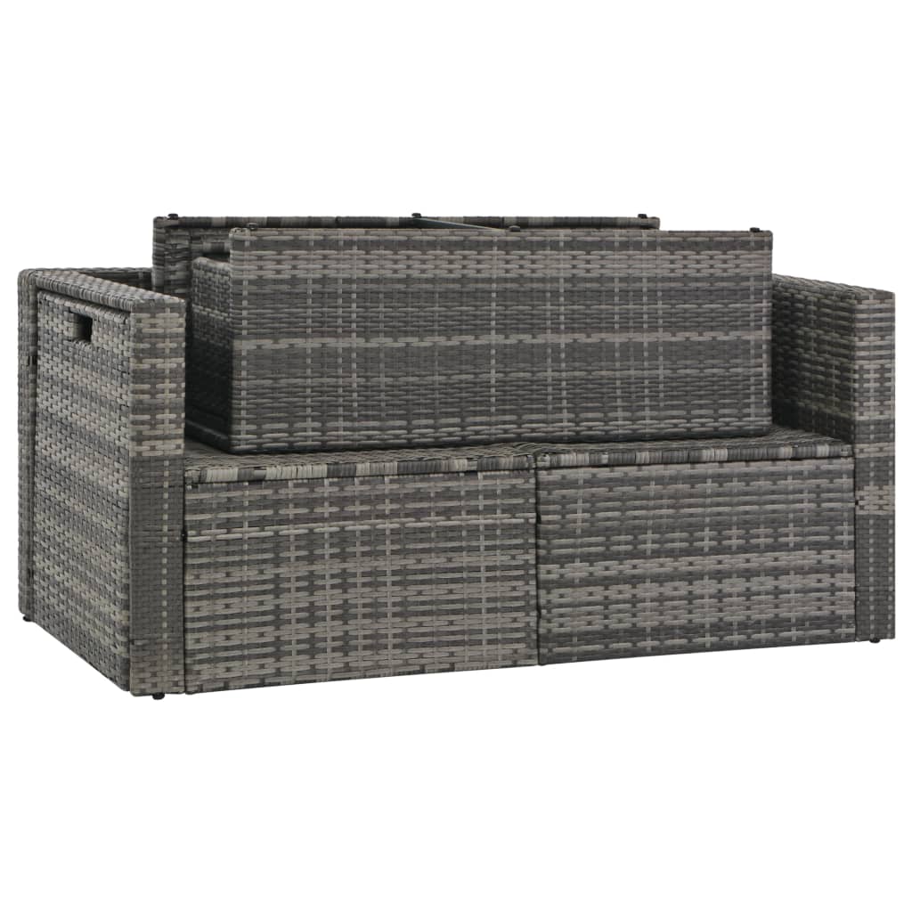 Set Divani da Giardino 6 pz con Cuscini in Polyrattan Grigio | homemem39