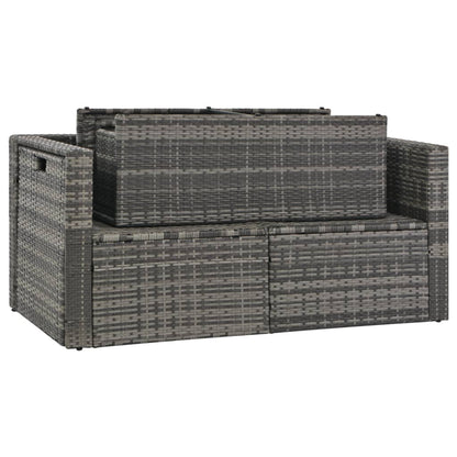 Set Divani da Giardino 6 pz con Cuscini in Polyrattan Grigio | homemem39