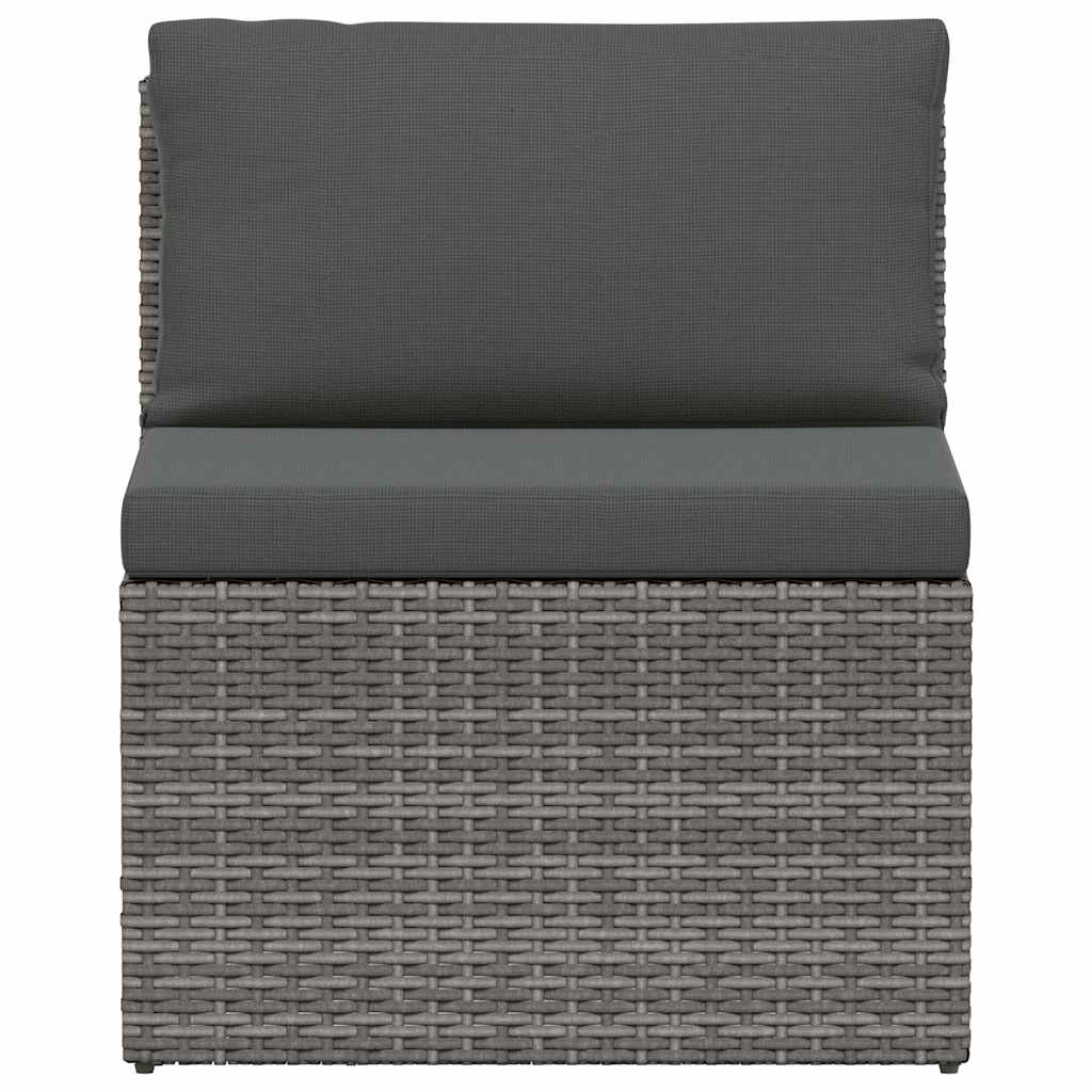 Set Divani da Giardino 4 pz con Cuscini in Polyrattan Grigio | homemem39