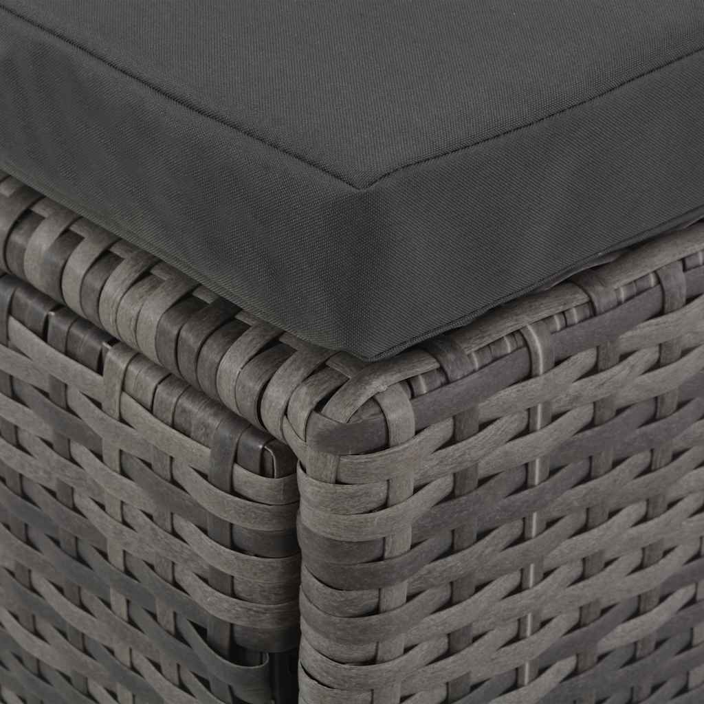 Set Divani da Giardino 4 pz con Cuscini in Polyrattan Grigio | homemem39