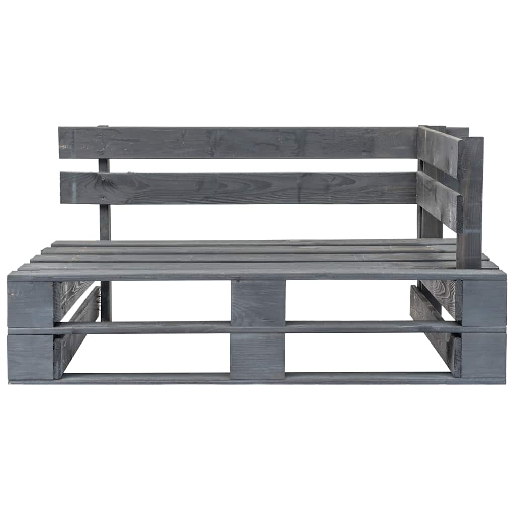 Panca Angolare da Giardino su Pallet in Legno Grigio | homemem39