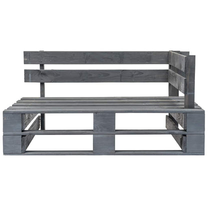 Panca Angolare da Giardino su Pallet in Legno Grigio | homemem39