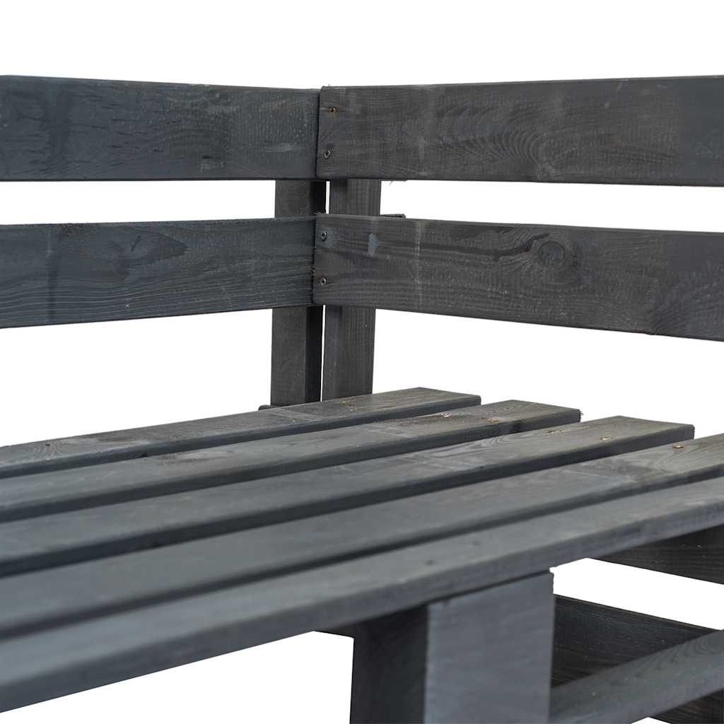 Panca Angolare da Giardino su Pallet in Legno Grigio | homemem39