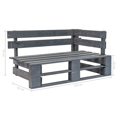 Panca Angolare da Giardino su Pallet in Legno Grigio | homemem39