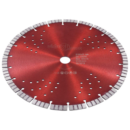 Disco da Taglio Diamantato con Turbo e Fori in Acciaio 300 mm | homemem39
