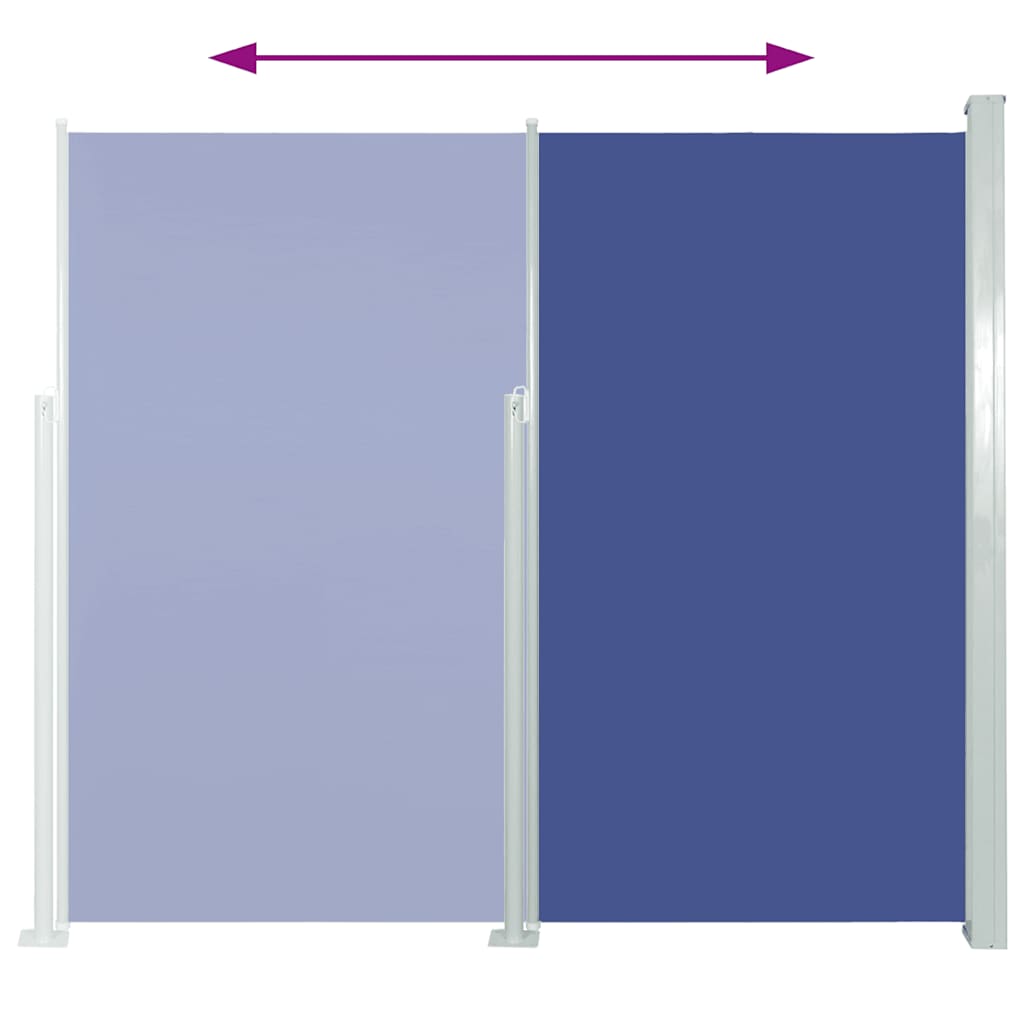 Tenda da Sole Laterale Retrattile 160 x 500 cm Blu - homemem39