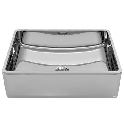 Lavandino 41x30x12 cm in Ceramica Argento - homemem39