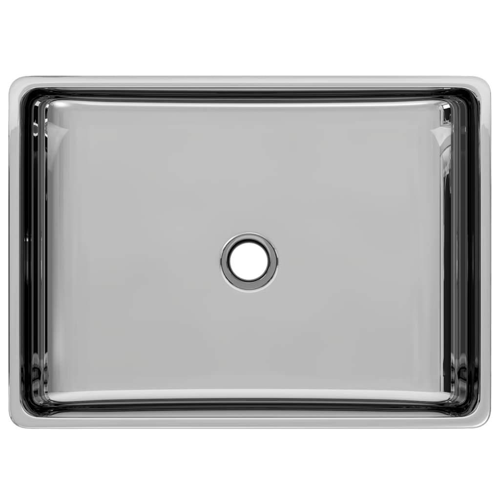 Lavandino 41x30x12 cm in Ceramica Argento - homemem39