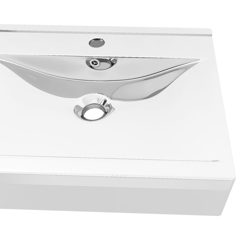 Lavandino con Troppopieno 60x46x16 cm in Ceramica Argento - homemem39