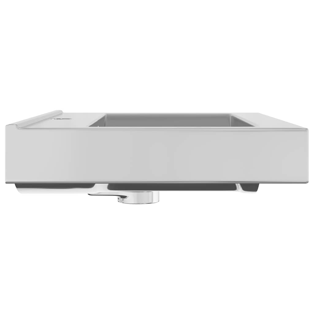 Lavandino con Troppopieno 60x46x16 cm in Ceramica Argento