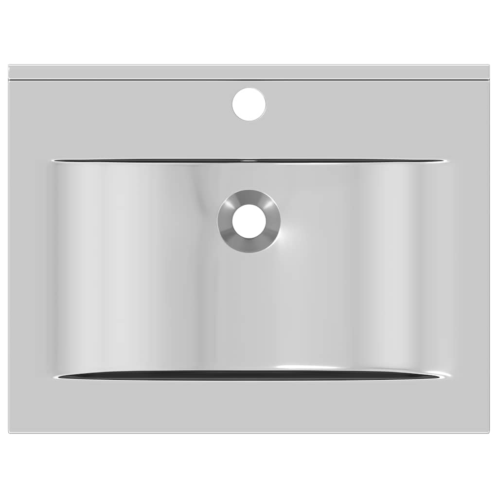 Lavandino con Troppopieno 60x46x16 cm in Ceramica Argento